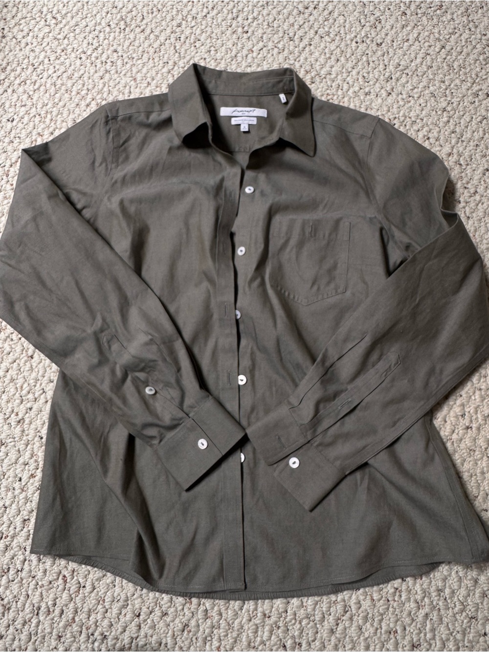 Foxcroft Grey Green Non-Iron women Shirt 0023 - Picture 2 of 2